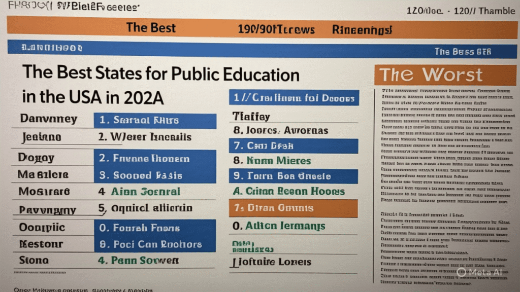 Best states for public education in USA
